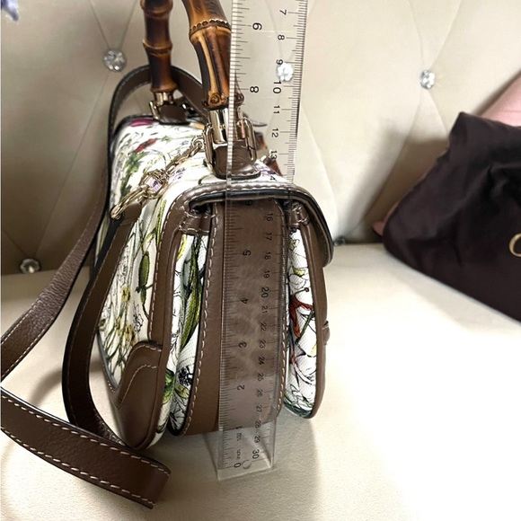 NWT Auth Gucci Bamboo floral Top Handle Bag - Picture 11 of 13